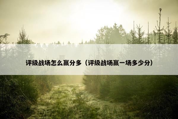 评级战场怎么赢分多（评级战场赢一场多少分）