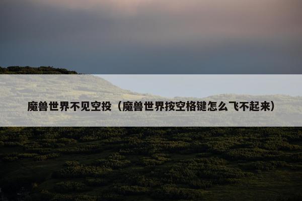 魔兽世界不见空投（魔兽世界按空格键怎么飞不起来）