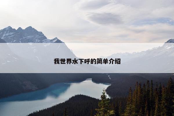 我世界水下呼的简单介绍