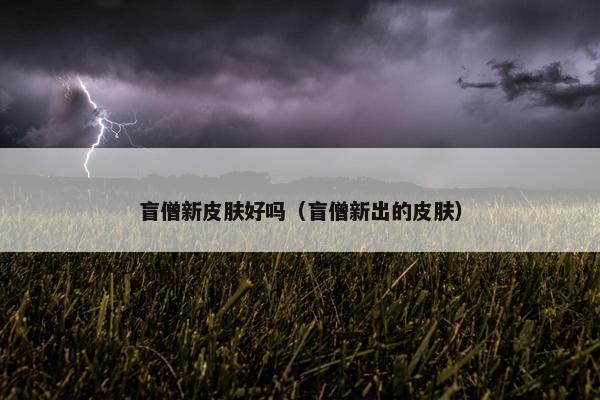 盲僧新皮肤好吗（盲僧新出的皮肤）