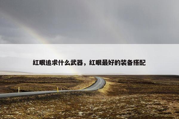 红眼追求什么武器，红眼最好的装备搭配