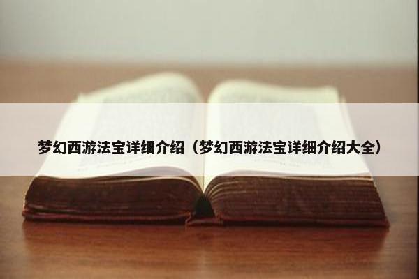 梦幻西游法宝详细介绍（梦幻西游法宝详细介绍大全）
