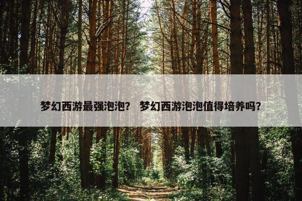 梦幻西游最强泡泡？ 梦幻西游泡泡值得培养吗？