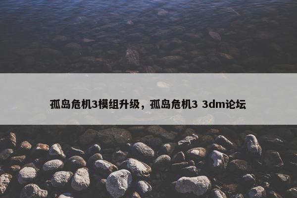 孤岛危机3模组升级，孤岛危机3 3dm论坛