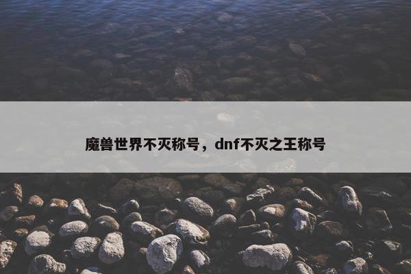 魔兽世界不灭称号，dnf不灭之王称号