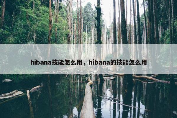 hibana技能怎么用，hibana的技能怎么用