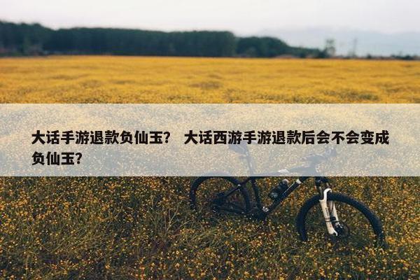 大话手游退款负仙玉？ 大话西游手游退款后会不会变成负仙玉？