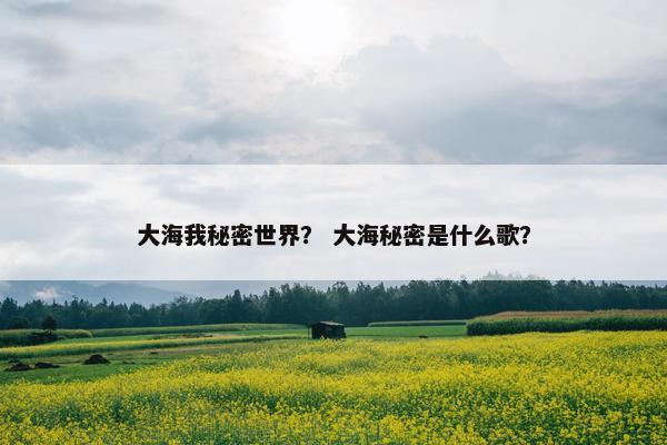 大海我秘密世界？ 大海秘密是什么歌？