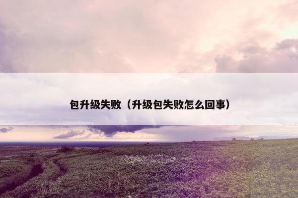 包升级失败（升级包失败怎么回事）