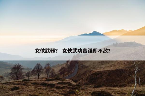 女侠武器？ 女侠武功高强却不敌？