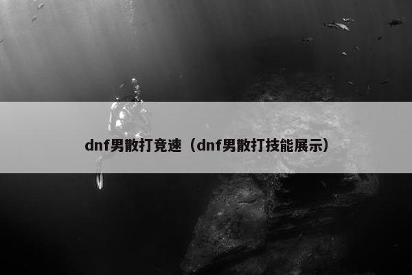 dnf男散打竞速（dnf男散打技能展示）