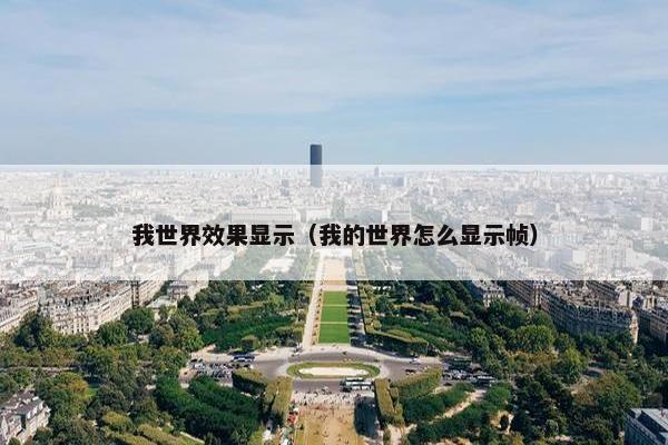 我世界效果显示（我的世界怎么显示帧）