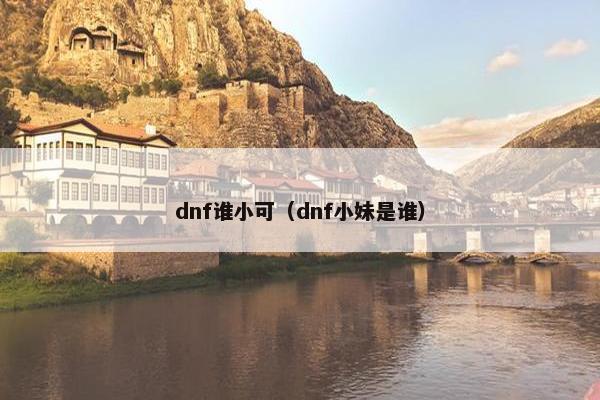 dnf谁小可（dnf小妹是谁）