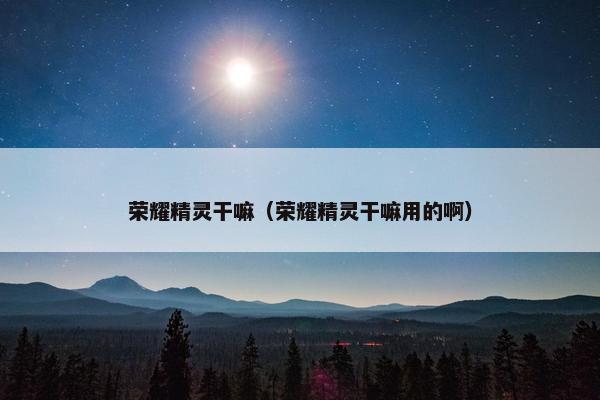 荣耀精灵干嘛（荣耀精灵干嘛用的啊）