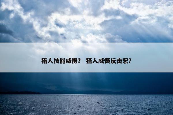 猎人技能威慑？ 猎人威慑反击宏？