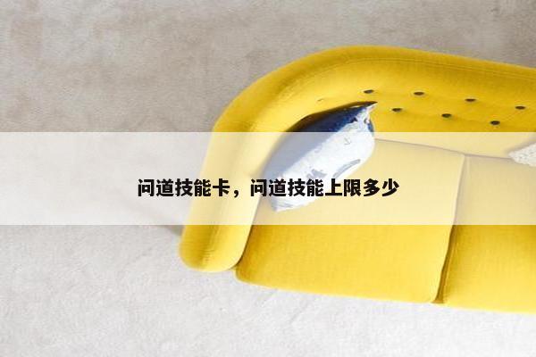 问道技能卡，问道技能上限多少