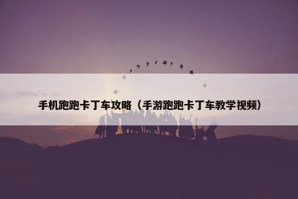 手机跑跑卡丁车攻略（手游跑跑卡丁车教学视频）