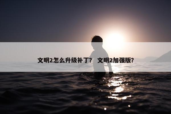 文明2怎么升级补丁？ 文明2加强版？