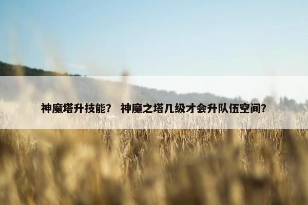 神魔塔升技能？ 神魔之塔几级才会升队伍空间？