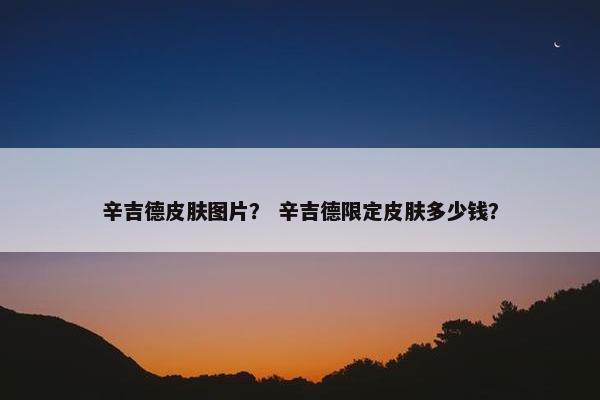 辛吉德皮肤图片？ 辛吉德限定皮肤多少钱？