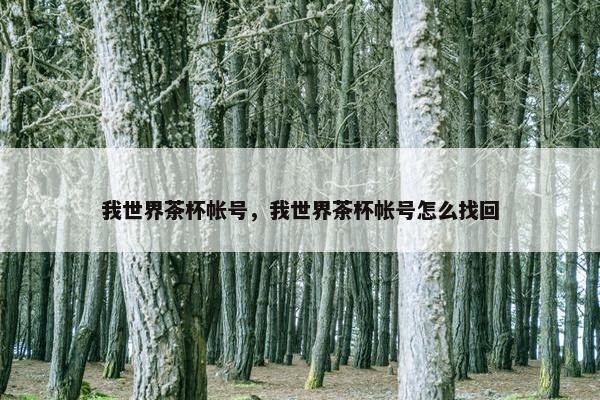 我世界茶杯帐号，我世界茶杯帐号怎么找回