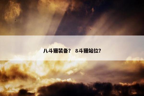 八斗猎装备？ 8斗猎站位？