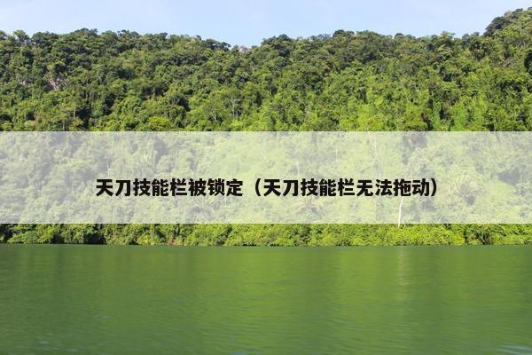 天刀技能栏被锁定（天刀技能栏无法拖动）