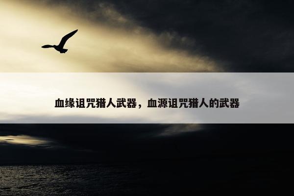 血缘诅咒猎人武器，血源诅咒猎人的武器