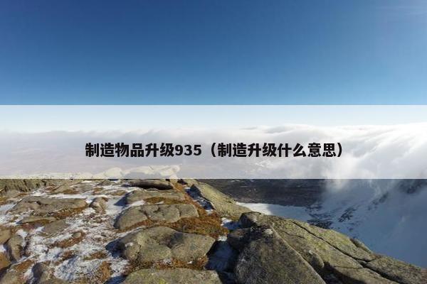 制造物品升级935（制造升级什么意思）