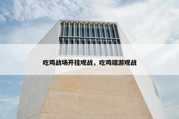 吃鸡战场开挂观战，吃鸡端游观战