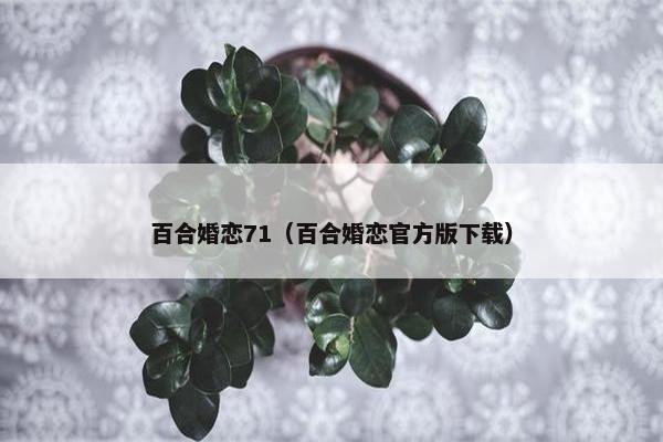 百合婚恋71（百合婚恋官方版下载）