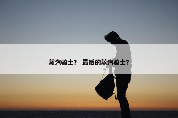 蒸汽骑士？ 最后的蒸汽骑士？