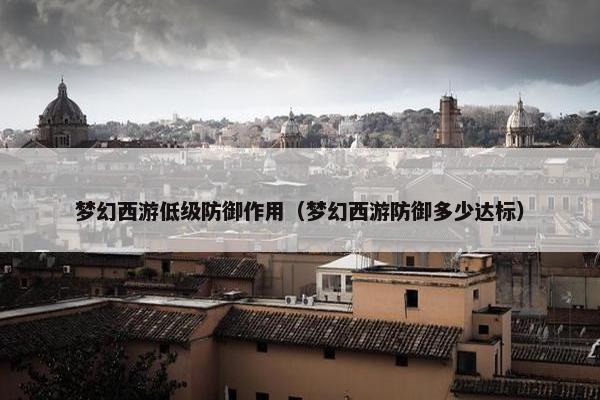 梦幻西游低级防御作用（梦幻西游防御多少达标）