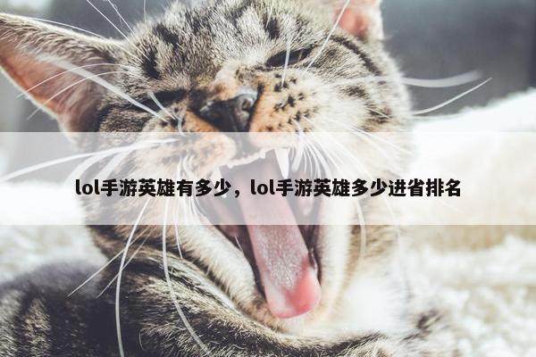 lol手游英雄有多少，lol手游英雄多少进省排名