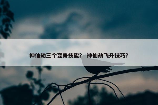 神仙劫三个变身技能？ 神仙劫飞升技巧？