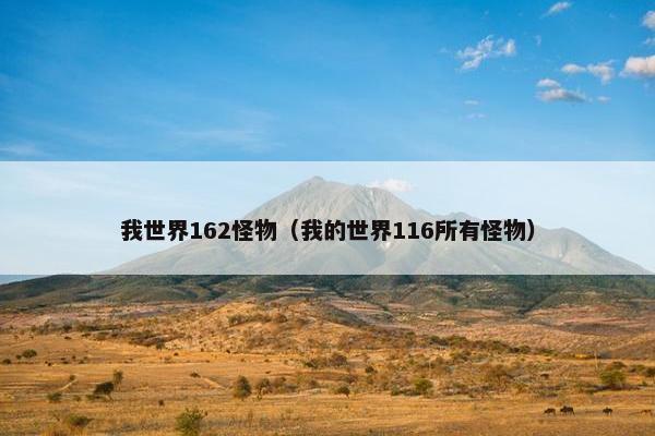 我世界162怪物（我的世界116所有怪物）