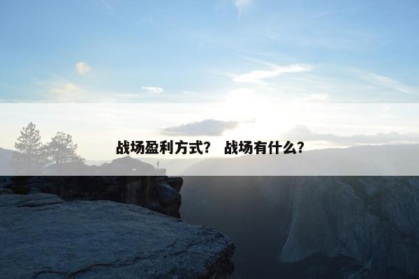战场盈利方式？ 战场有什么？