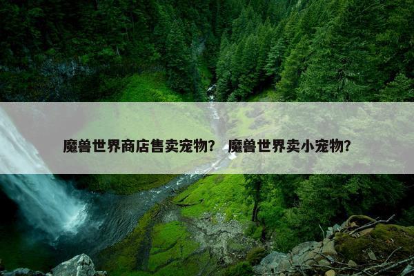 魔兽世界商店售卖宠物？ 魔兽世界卖小宠物？