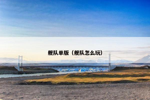 舰队单版（舰队怎么玩）
