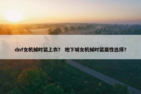 dnf女机械时装上衣？ 地下城女机械时装属性选择？