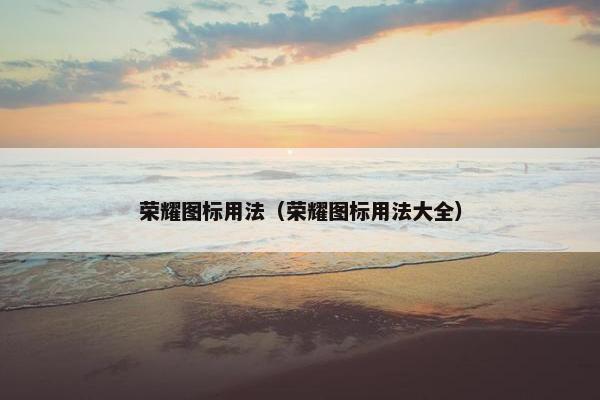 荣耀图标用法（荣耀图标用法大全）