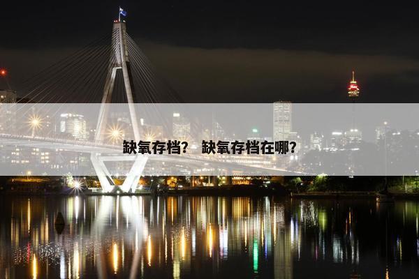 缺氧存档？ 缺氧存档在哪？