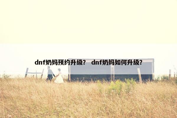 dnf奶妈预约升级？ dnf奶妈如何升级？