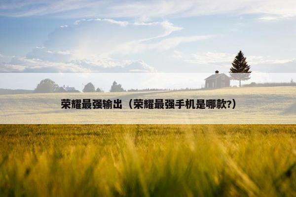 荣耀最强输出（荣耀最强手机是哪款?）