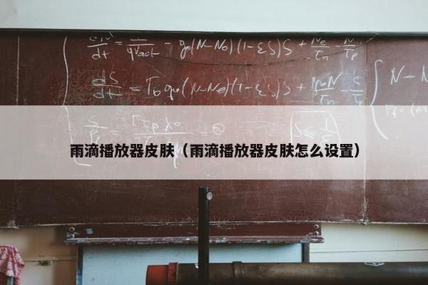 雨滴播放器皮肤（雨滴播放器皮肤怎么设置）