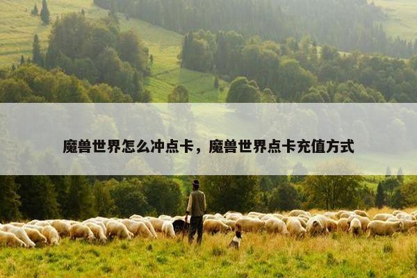 魔兽世界怎么冲点卡，魔兽世界点卡充值方式