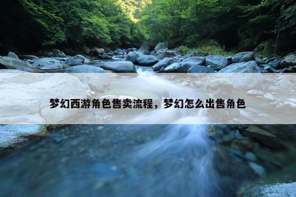 梦幻西游角色售卖流程，梦幻怎么出售角色