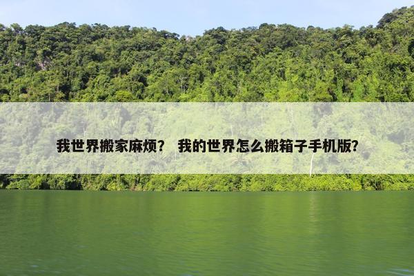 我世界搬家麻烦？ 我的世界怎么搬箱子手机版？