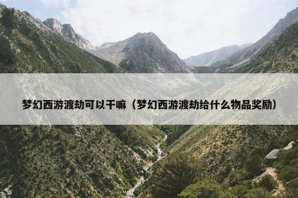 梦幻西游渡劫可以干嘛（梦幻西游渡劫给什么物品奖励）