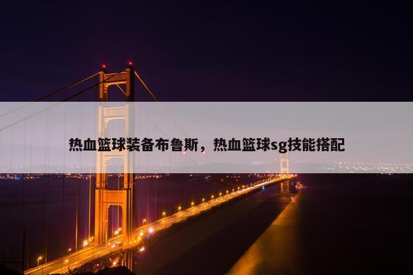 热血篮球装备布鲁斯，热血篮球sg技能搭配